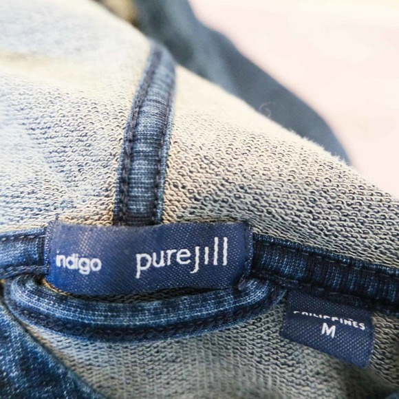 J. Jill Pure Jill Indigo Womens Sweater M Hoodie Sweatshirt Full Zip Athletic - Picture 12 of 14